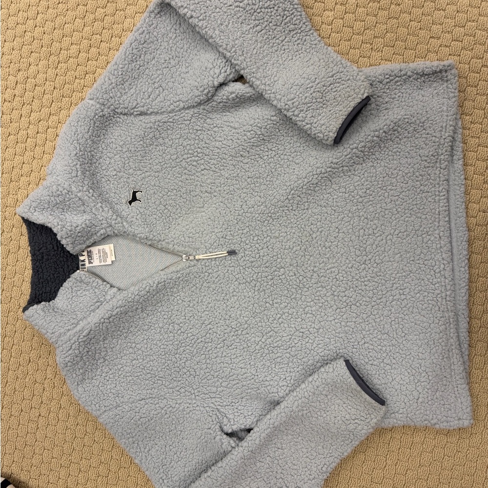 Victoria's Secret Women’s Gray Zip-Up Sweater and Green Zip up Lot of 2